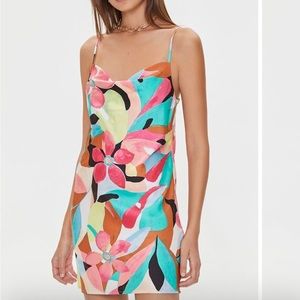 Floral Cowl Neck Dress